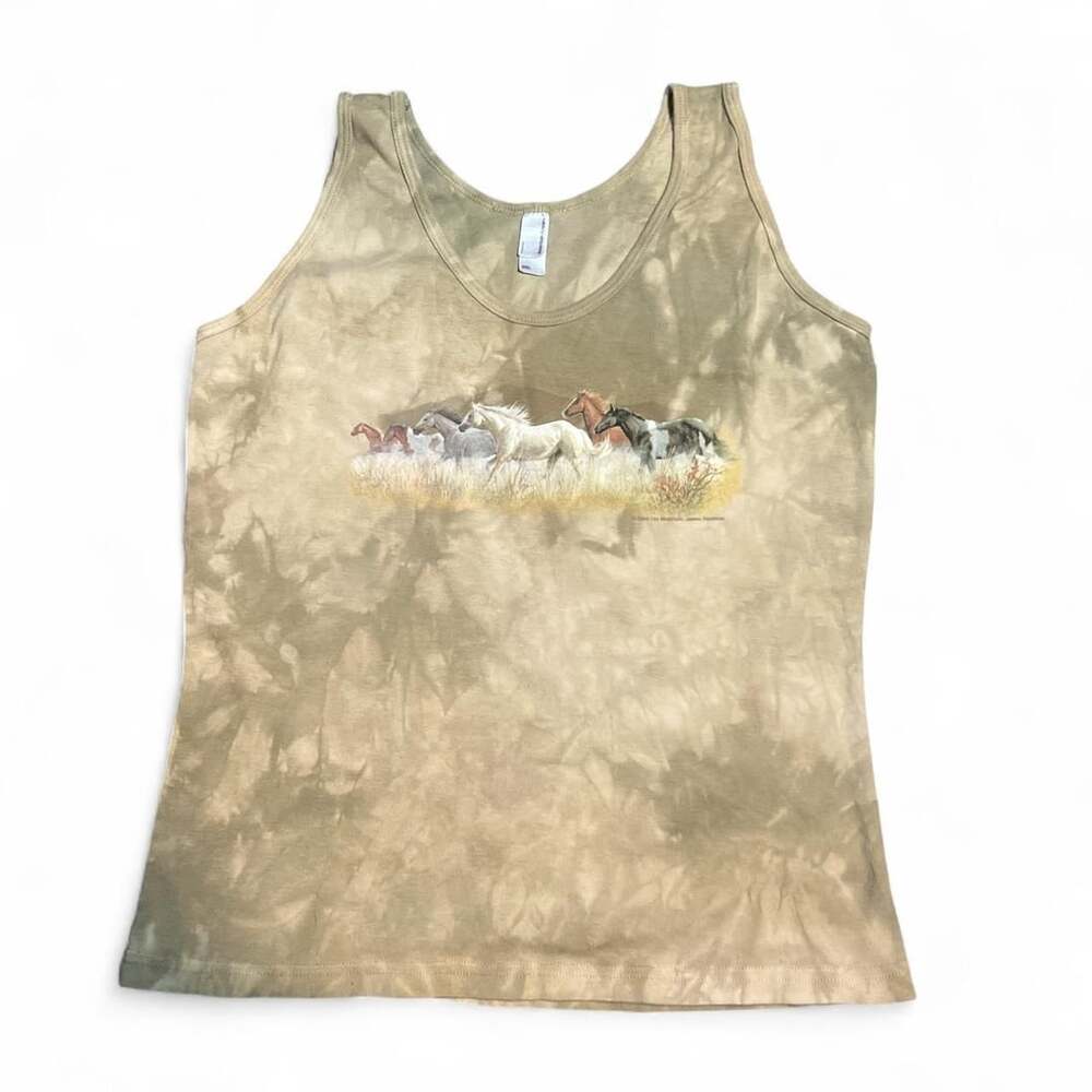 American Apparel Horse Graphic Tie-Dye Tank Top Size 2XL